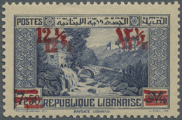 ** Libanon: 1939, 12½pi. On7.50pi. Ultramarine With DOUBLE Overprint, Unmounted Mint, Signed Calves. Ma - Lebanon