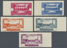 **/* Libanon: 1943, Medical Congress, Complete Set Of Five Values As Imperforate Proofs With Blank Value - Lebanon