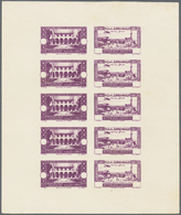 (*) Libanon: 1943, Medical Congress, Combined Proof Sheet In Purple On Bristol, Showing Five Se-tenant P - Libanon