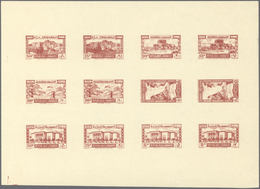 ** Libanon: 1945, Definitives, Airmails And Postage Dues, Combined Proof Sheet In Brownish Red On Gumme - Lebanon