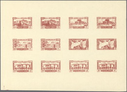 ** Libanon: 1945, Definitives, Airmails And Postage Dues, Combined Proof Sheet In Brownish Red On Gumme - Libanon