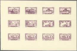 ** Libanon: 1945, Definitives, Airmails And Postage Dues, Combined Proof Sheet In Purple On Gummed Pape - Libanon