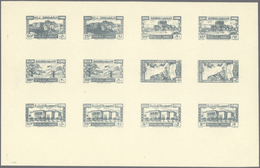 ** Libanon: 1945, Definitives, Airmails And Postage Dues, Combined Proof Sheet In Slate On Gummed Paper - Lebanon