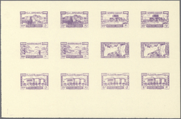 ** Libanon: 1945, Definitives, Airmails And Postage Dues, Combined Proof Sheet In Violet On Gummed Pape - Libanon