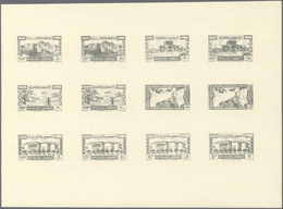 ** Libanon: 1945, Definitives, Airmails And Postage Dues, Combined Proof Sheet In Greenish Grey On Gumm - Lebanon