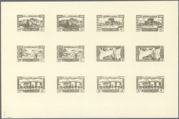 ** Libanon: 1945, Definitives, Airmails And Postage Dues, Combined Proof Sheet In Brownish Grey On Gumm - Lebanon