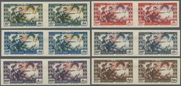 * Libanon: 1946, 1st Anniversary Of WWII Victory, Complete Set Of 14 Values, IMPERFORATE Pairs, Mint O - Lebanon