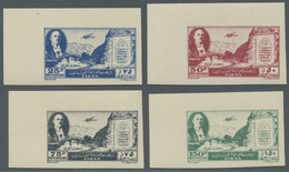 ** Libanon: 1947, Airmails Withdrawal Of Foreign Forces, Complete Set Of Four IMPERFORATE Marginal Copi - Libanon