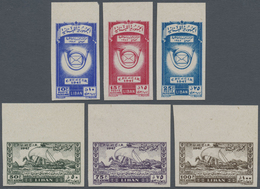 * Libanon: 1947, Lebanon At 12th Congress Of United Postal Union (UPU) Complete Set Of Six IMPERFORATE - Libanon