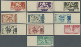 * Libanon: 1948, UNESCO, 10pi. To 75pi., Complete Set Of Ten IMPERFORATE Marginal Copies, Mint O.g. Wi - Lebanon