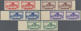 ** Libanon: 1949, Definitives "Byblos", 7.50pi. To 50pi., Complete Set Of Five Values, Imperforate Hori - Libanon