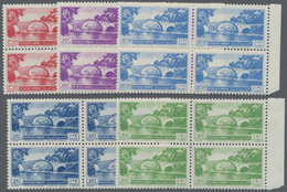 ** Libanon: 1950, Definitives 'Bridge Over Nahr El-Kelb' Complete Set In Blocks Of Four From Right Marg - Lebanon