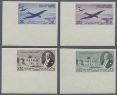 ** Libanon: 1950, Migrants Conference Airmail Set With Swallows On Two Stamps IMPERFORATE From Lower Le - Libanon