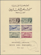 O Libanon: 1950, Emigrant's Conference, Souvenir Sheet Neatly Oblit. "BEYROUTH R.P. 7.VIII 50" (one Da - Lebanon