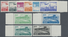 ** Libanon: 1952, Airmail Issue 'Airport Beyruth And Roman Theatre Byblos' Complete Marginal Set Mint N - Lebanon