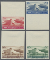 **/* Libanon: 1954, Beyrouth Airport, 10pi. To 65pi., Complete Set Of Four Values Imperforate, Unmounted - Libanon