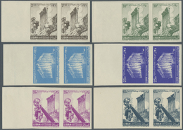 **/* Libanon: 1956, Baalbek Festival, Complete Set Of Six Values As IMPERFORATE Marginal Pairs, Unmounted - Libanon