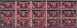 ** Libanon - Portomarken: 1928, 1pi. Black On Rose With Arabic Overprint In RED, Block Of 15, Unmounted - Liban