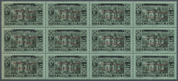 ** Libanon - Portomarken: 1928, 5pi. Black On Green, Block Of Twelve Showing Variety "double Arabic Ove - Libano