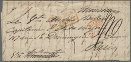 Br Macau: 1847, Lettersheet Written "Macao, Fevrier 19/47" With Complete Comprehensive Message, Address - Autres & Non Classés