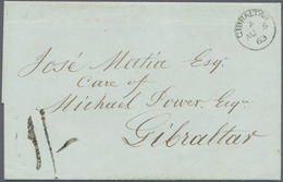 Br Macau: 1863. Stampless Envelope Written From Macau Dated '12th June 1863' Addressed To 'Jose Matia, - Autres & Non Classés