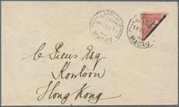 Br Macau: 1911, 2 Avos/4 A. Bisect Tied "MACAU 11 DEZ. 11" To Cover To Kowloon/Hong Kong, On Reverse Cl - Autres & Non Classés