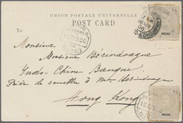 GA/Br Macau - Ganzsachen: 1907, UPU Card 4 Av. Canc. "MACAU 18 OUT 07" Via Hong Kong 19 OCT To Paris/Franc - Postal Stationery