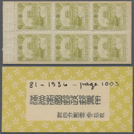 (*) Mandschuko (Manchuko): 1937, Peiling Mausoleum 4f. Yellow-olive In Four Complete Booklet Panes (each - 1932-45 Mantsjoerije (Mantsjoekwo)