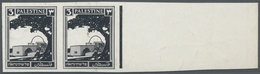 (*) Palästina: 1927 (ca.), Rachel's Tomb 3m. In An Imperforate Horizontal PROOF PAIR In Black From Right - Palestina