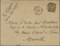 Br Philippinen: 1879. Envelope Addressed To The French Scientific Mission In Manila, Philippines Bearin - Philippines