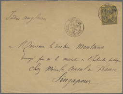 Br Philippinen: 1879. Envelope Addressed To The French Scientific Mission In Singapore Bearing French T - Philippines