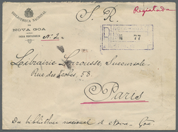 Br Portugiesisch-Indien: 1911. Registered Envelope Addressed To France Bearing Portuguese Lndia Yvert 1 - Inde Portugaise