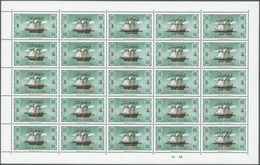 ** Ras Al Khaima: 1965, Abraham Lincoln Overprint, Complete Set Of Three Values As Sheet Of 25 Stamps W - Ras Al-Khaimah