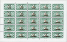 ** Ras Al Khaima: 1965, Franklin D. Roosevelt Overprint, Complete Set Of Three Values As Sheet Of 25 St - Ra's Al-Chaima