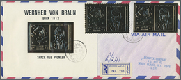 Br Ras Al Khaima: 1969, 4r. "Wernher Von Braun", Gold Issue, Perf. And Imperf. Stamp Plus The Souvenir - Ras Al-Khaima