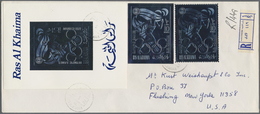 Br Ras Al Khaima: 1972 (27.5.), Summer Olympics Munich SILVER Issue Perf. And Imperf. Stamp + Miniature - Ra's Al-Chaima