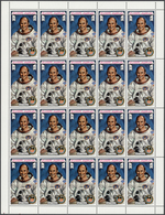 ** Ras Al Khaima: 1972, Apollo 16, Perforated Issue, Complete Set Of Six Values As Sheets Of 20 Stamps, - Ras Al-Khaima