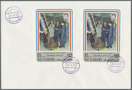 Br Ras Al Khaima: 1972, President Pompidou At Cape Kennedy, Perf. And Imperf. Issue, Complete Sets Of T - Ras Al-Khaima