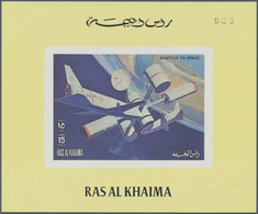 ** Ras Al Khaima: 1972, Skylab Program, DE LUXE SHEETS, Complete Set Of Three Values In Three Different - Ras Al-Khaimah