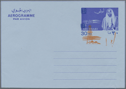 GA Abu Dhabi: 1972 (ca.), Airletter 30 F./20 F. W. Variety, Orange Colour Shifted Downward, Unused Mint - Abu Dhabi