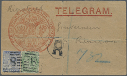 Br Aden: 1893, Registered Telegram Envelope From "Eastern Telegraph Company" At ADEN To The Govenor Of - Yémen