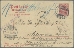 GA Aden: 1908, "ADEN SE 22 07" Transit On Germany UPU Card 10 Pf. "Frankfurt 12.09.07" To Ship  Passeng - Yémen