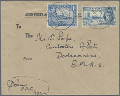 Br Aden: 1946: Cover From The P.M.G. Aden (Aden P&T Dept. Envelope) To The Controller Of Posts, Dodecan - Jemen