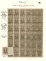 **/* Saudi-Arabien - Hedschas: 1924, "Caliphate" Issue 3 Pia. Olive Instead Of Brown Sheet Of 36 Stamps W - Saudi Arabia