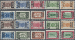 * Saudi-Arabien - Hedschas: 1925, Definitives "Ornaments" With Black Surcharge, Two Sets Of Ten Stamps - Saoedi-Arabië