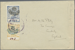 Br Saudi-Arabien - Nedschd: 1926, A Letter Bearing 1 Pia. Blue And 2 Pia. Ocher Railway Postage Mailed - Arabie Saoudite