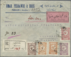 Br Saudi-Arabien - Nedschd: 1927, Registered Declared Value Cover Bearing Five Stamps "Tughra Of King A - Arabie Saoudite