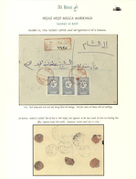 Br Saudi-Arabien - Nedschd: 1929, Registered Cover Bearing Three 1 1/2 Pia. Grey Tied By Red "MEKKE-I M - Arabie Saoudite