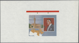 ** Schardscha / Sharjah: 1971, Gamal Abdel Nasser, Souvenir Sheet, Two Stage Proofs Sheets (28,2:15,4 C - Sharjah