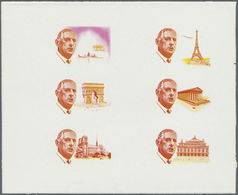 ** Schardscha / Sharjah: 1972, Charles De GAULLE With Sights Of Paris (Eiffel Tower, Opera House, Notre - Schardscha